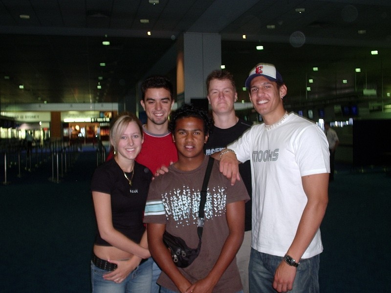 Abbey, Ahil, Alex, Slav and Brenton at the airport.