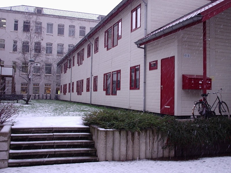 My first apartment, with snow!  Yes, I too am getting bored with the snow.